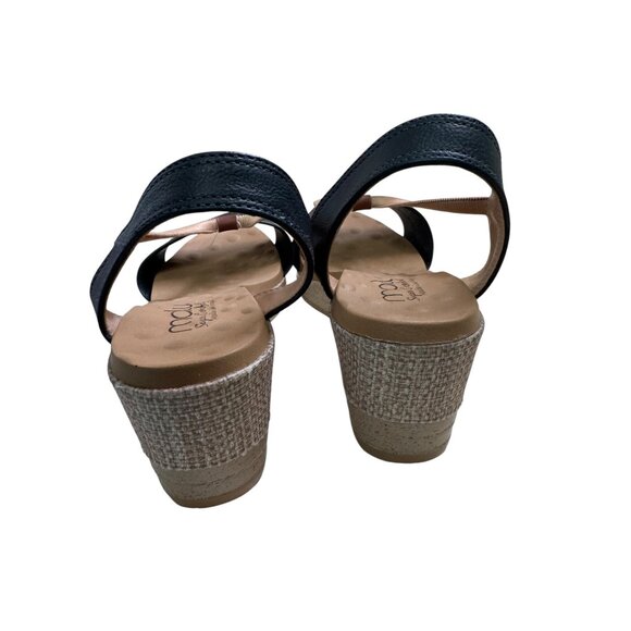 Mali Olivia Blue Faux Leather wedge Sandal SZ8 NWOT - Picture 5 of 7